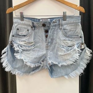 One Teaspoon Bandits Denim Shorts size 24